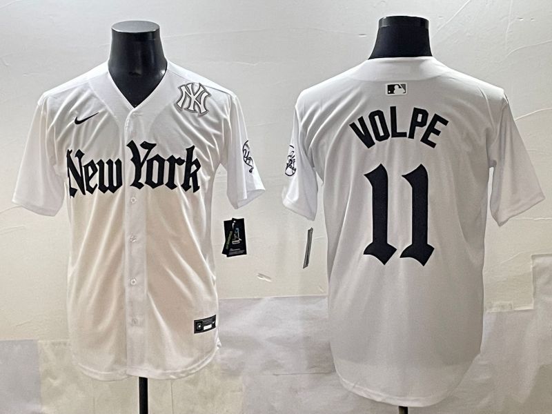 Men 2025 New York Yankees 11 Volpe White Five generations Joint Name Nike MLB Jersey style 38